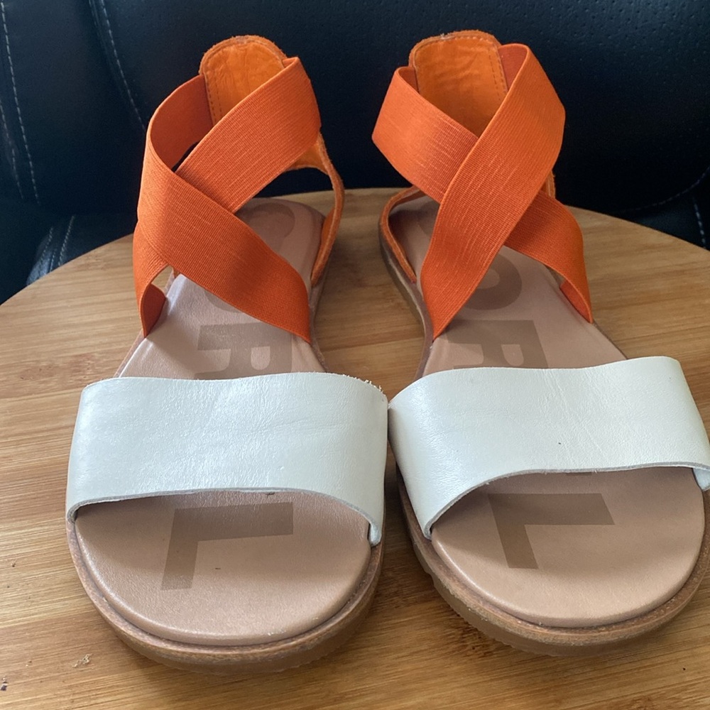 Stylish Orange and White Women's Sandals